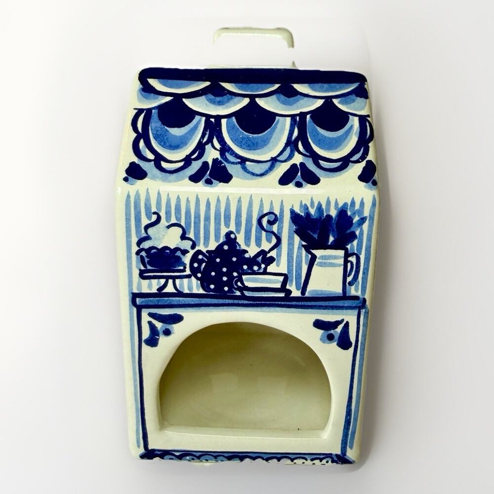 Delfts Blond Tea Light House “Home Sweet Home” With Cat Hand Painted Netherlands - Picture 4 of 6